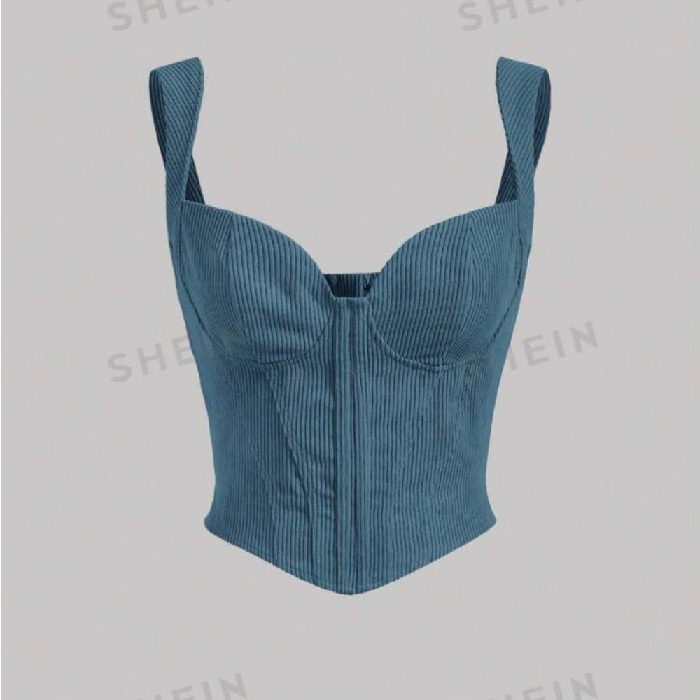 Dusty blue corset top